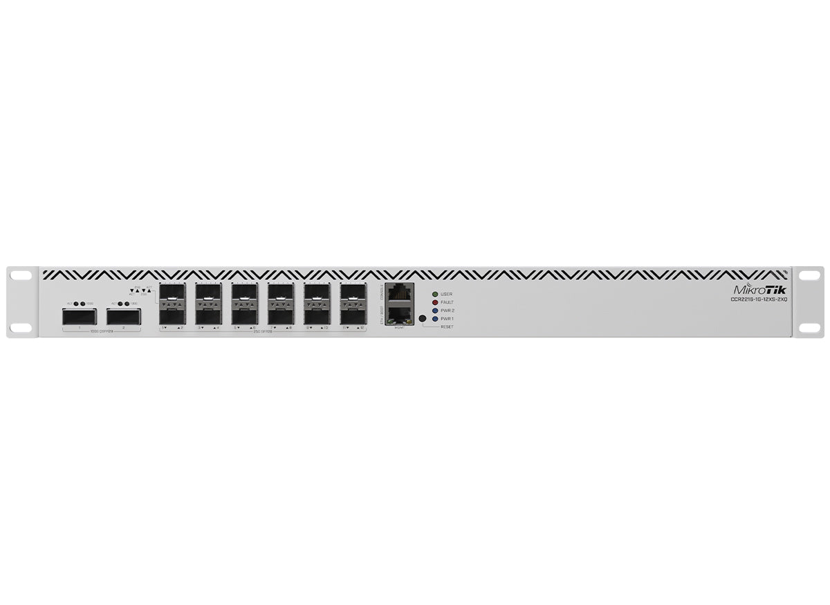 MikroTik Cloud Core 12 Port SFP28 2 QSFP28 16 Core Router | CCR2216-1G-12XS-2XQ