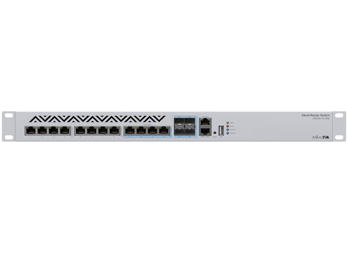 MikroTik Cloud Router Switch 8 Port 10Gbps 4SFP+/10Gbps Ports | CRS312-4C+8XG-RM