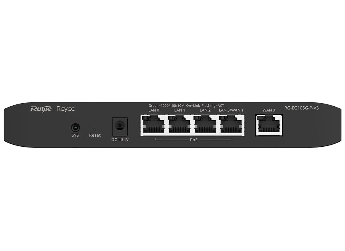 Reyee 5 Port Gigabit 2 WAN 4 PoE 54W 100 User Cloud Router | Reyee | Buy in South Africa — Mozee Solutions