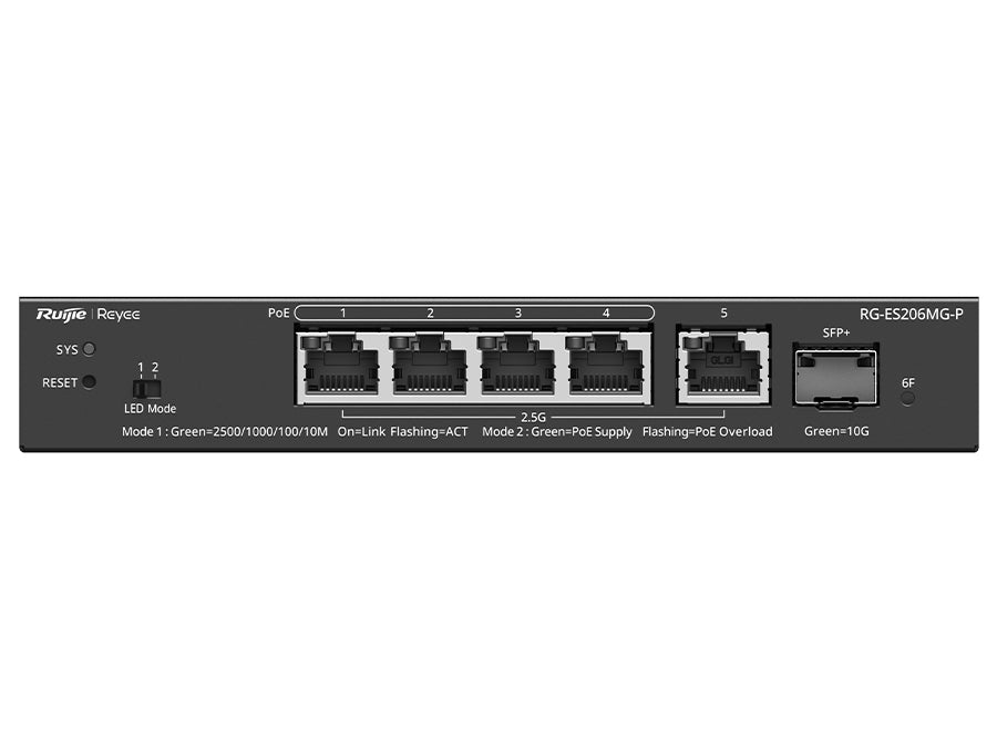 Reyee 5 Port 2.5Gbps with 4 PoE 70W 1SFP+ Smart Managed Switch | Reyee | Buy in South Africa — Mozee Solutions