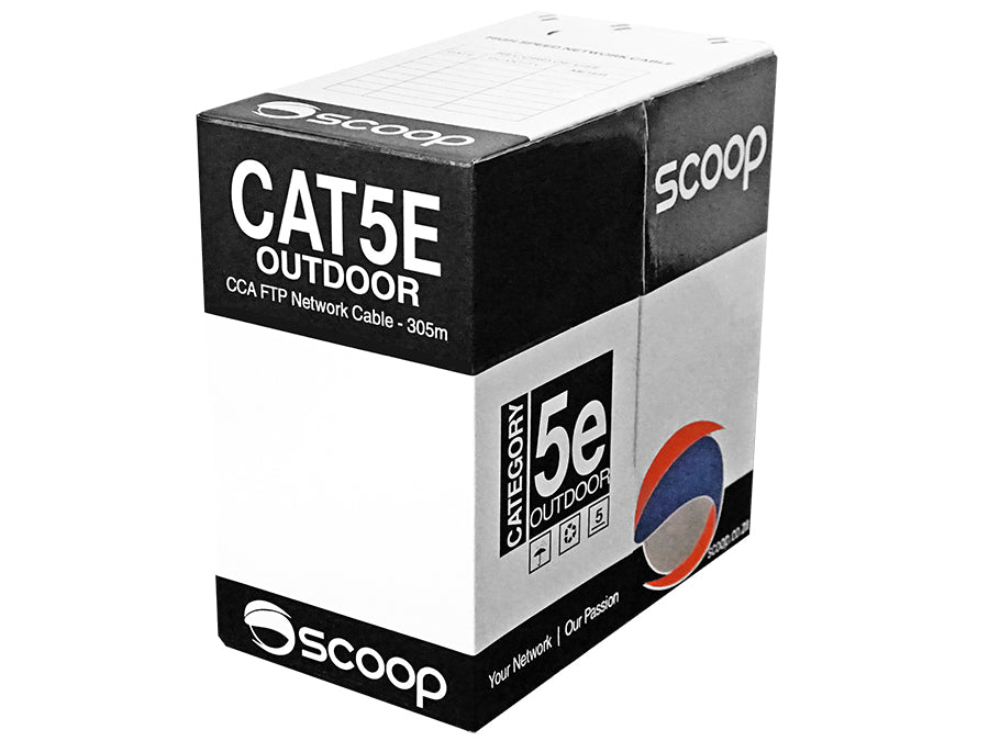 Scoop 305m Box Cat5e Outdoor FTP CCA Cable | Scoop | Buy in South Africa — Mozee Solutions