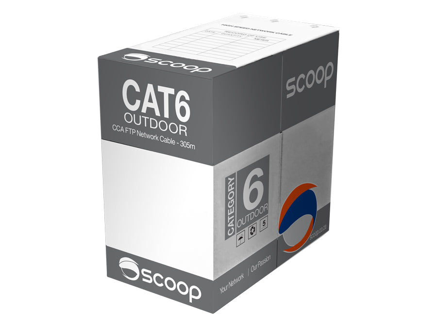 Scoop 305m Box CAT6 Outdoor FTP CCA Cable | Scoop | Buy in South Africa — Mozee Solutions