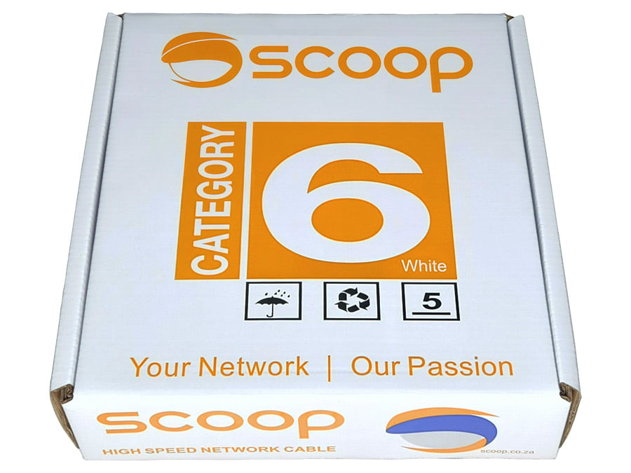 Scoop 100m Box Cat6 CCA White UTP Cable | Scoop | Buy in South Africa — Mozee Solutions