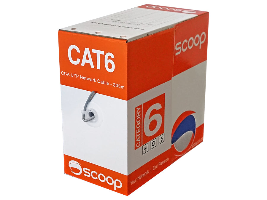 Scoop 305m Box Cat6 CCA Grey UTP Cable | Scoop | Buy in South Africa — Mozee Solutions