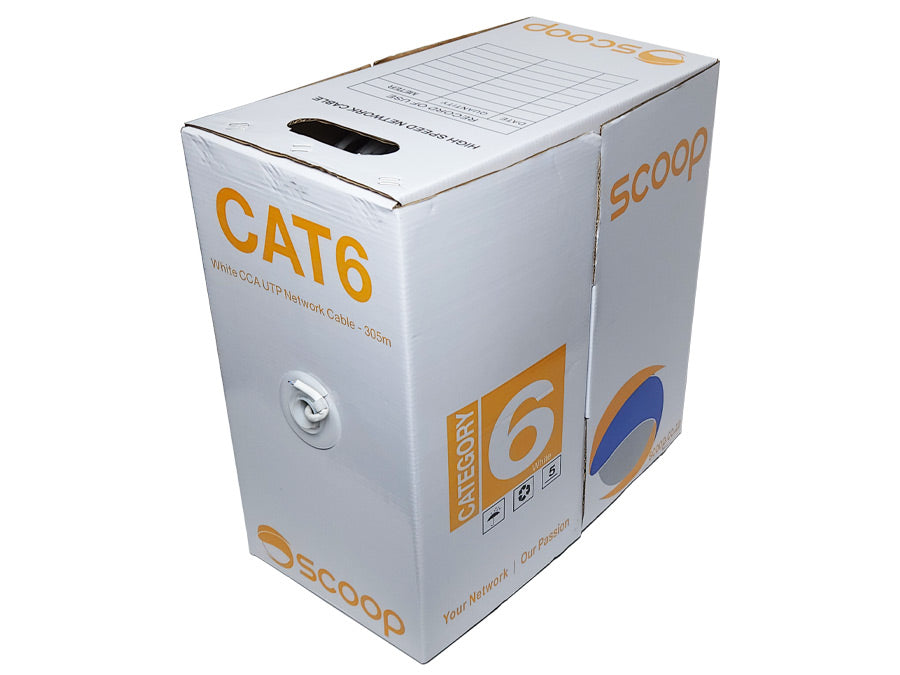Scoop 305m Box Cat6 CCA White UTP Cable | Scoop | Buy in South Africa — Mozee Solutions