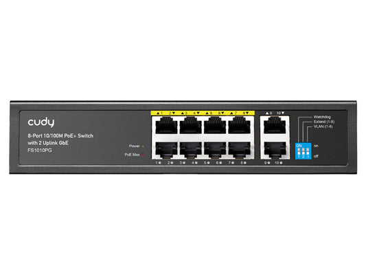 Cudy 8 Port Fast Ethernet PoE 115W 2 Gigabit Switch | Cudy | Buy in South Africa — Mozee Solutions