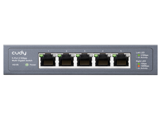 Cudy 5 Port 2.5Gbps Ethernet Metal Desktop Switch | HS105