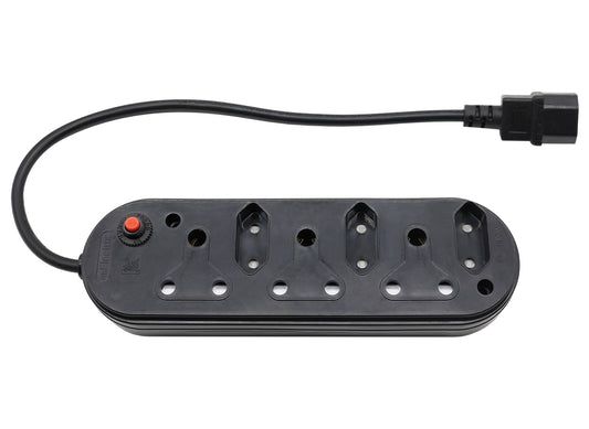 Multi Plug 3x16A 3x5A 0.5m IEC Cord Black