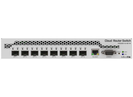 MikroTik Cloud Router Switch 8 Port SFP+ with PoE Input | CRS309-1G-8S+IN
