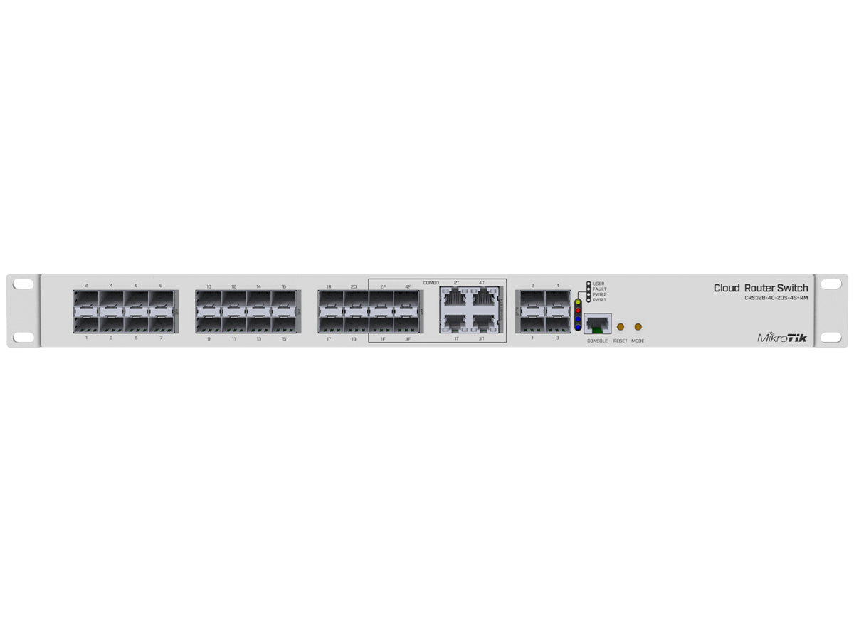 MikroTik Cloud Router Switch 20 Port SFP 4SFP+ 4 Gigabit/SFP Ports | CRS328-4C-20S-4S+RM