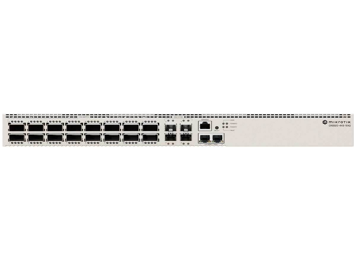 MikroTik Cloud Router Switch 16 Port QSFP28 4xSFP28 2x10Gbps | CRS520-4XS-16XQ-RM