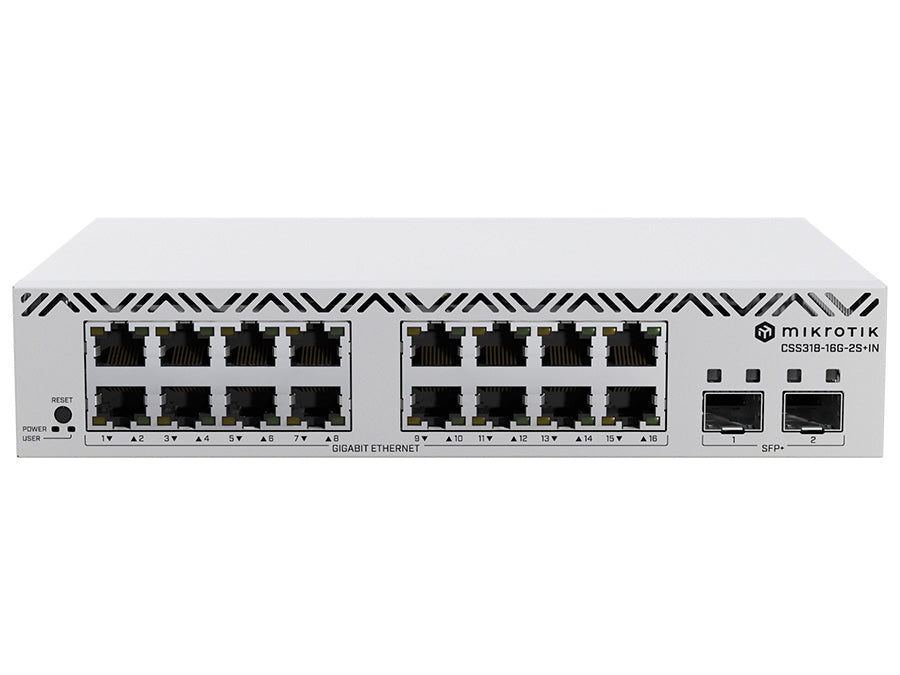 MikroTik SWoS Cloud Smart Switch 16 Port Gigabit 2 SFP+ | CSS318-16G-2S+IN
