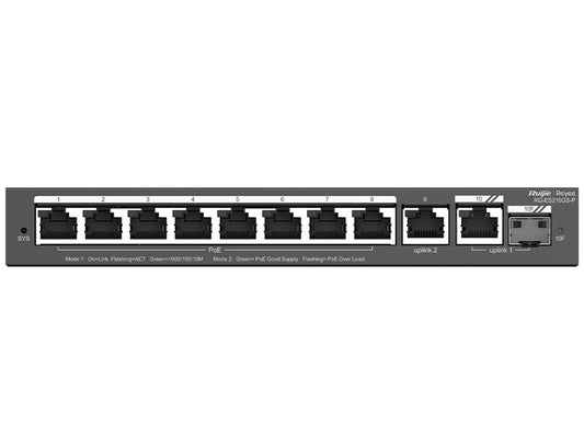 Reyee 10 Port Gigabit with 8 PoE 120W 1SFP Combo Port Smart Managed Switch | RG-ES210GS-P