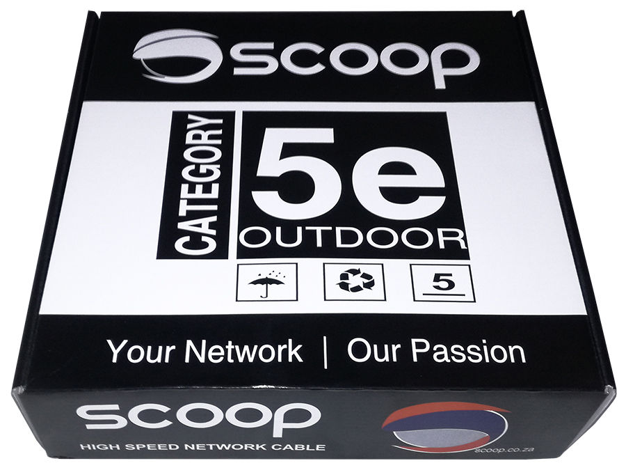 Scoop 100m Box Cat5e Outdoor FTP CCA Cable | Scoop | Buy in South Africa — Mozee Solutions