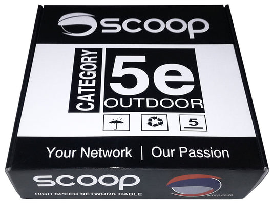 Scoop 100m Box Cat5e Outdoor FTP CCA Cable | Scoop | Buy in South Africa — Mozee Solutions