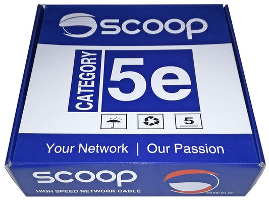 Scoop 100m Box Cat5e CCA Grey UTP Cable | Scoop | Buy in South Africa — Mozee Solutions