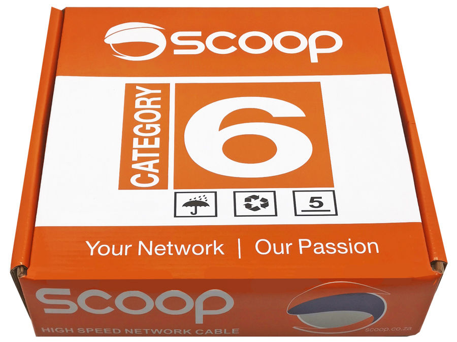 Scoop 100m Box Cat6 CCA Grey UTP Cable | Scoop | Buy in South Africa — Mozee Solutions
